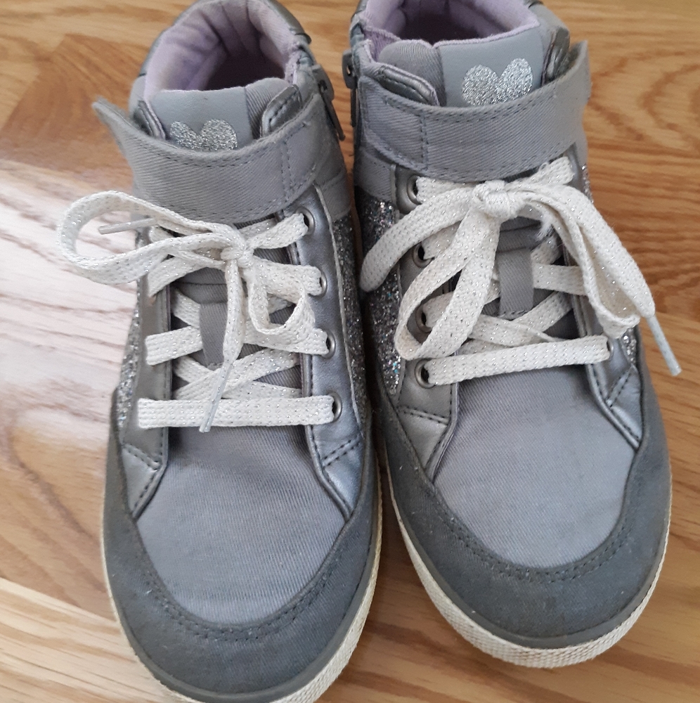 HANNA ANDERSSON silver sparkle sneakers size 3 - Picture 3 of 6